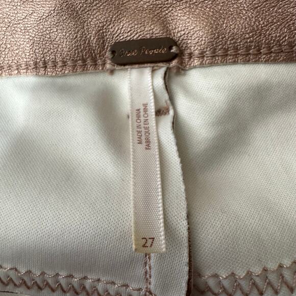 Free People Long and Lean Rose Gold High Rise Vegan Leather Legging - Picture 10 of 11